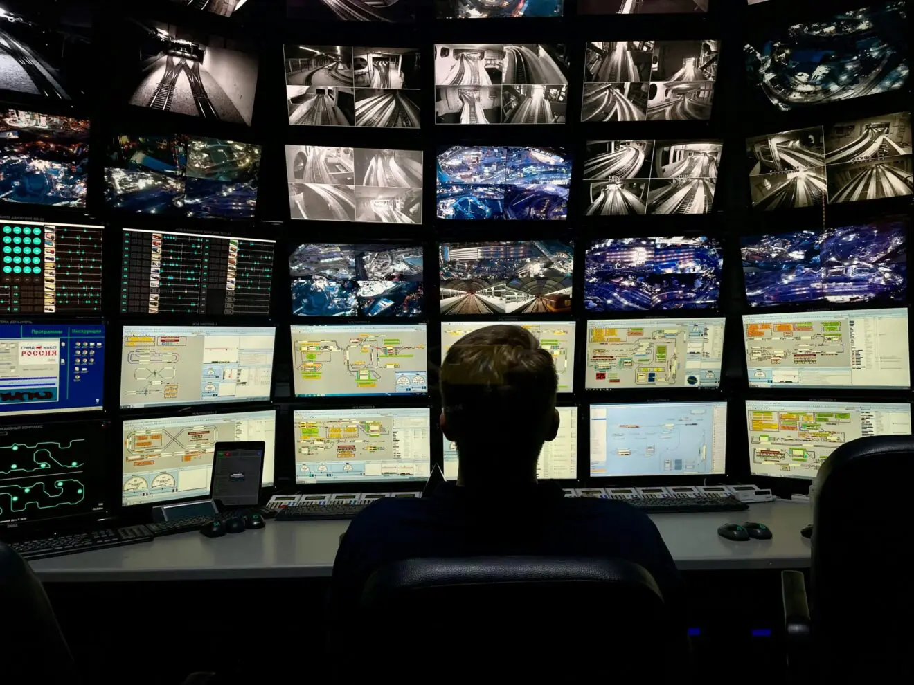 Operations control room representing Contact Center Service Level monitoring and operational performance.