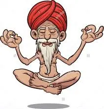 A guru floating in the air 