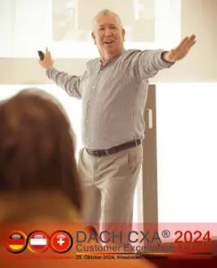 Daniel Ord speaks at the DACH Customer Excellence Awards 2024