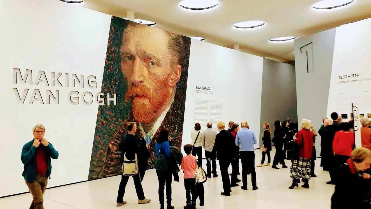 Visitors at the Making Van Gogh exhibition at the Städel Museum in Frankfurt